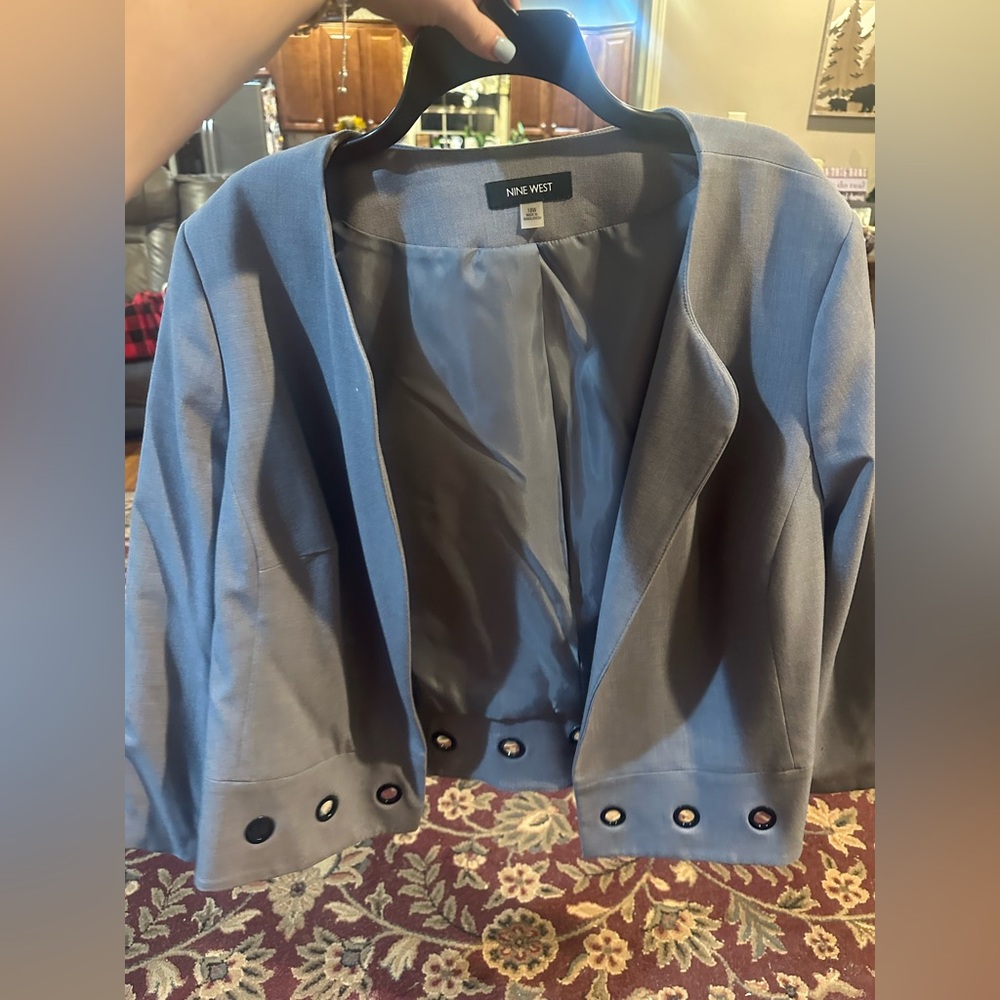 Nine West ladies blazer, gray with black rivets, 18W